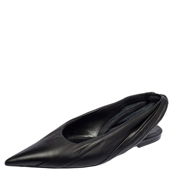 NEW Balenciaga Black Leather Flats - Picture 2 of 6